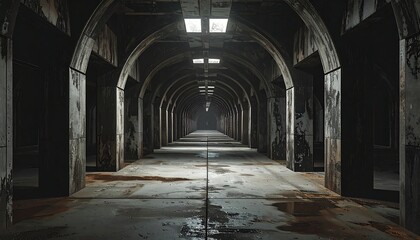 Dark and Mysterious Archway Corridor.