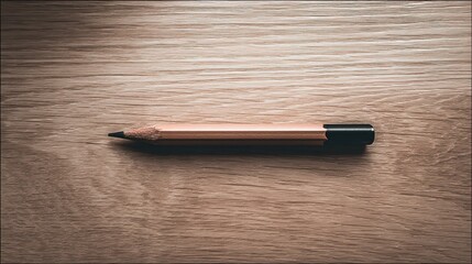 Obraz premium Sharpened pencil on wood with graphite texture, conveying simplicity and focus in everyday tools.