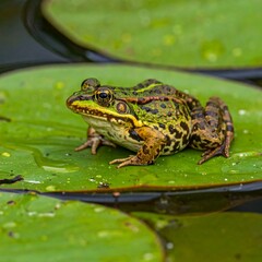 Obraz premium Frog on lily pad
