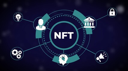 NFT Non-fungible token digital crypto on virtual screen. - Powered by Adobe