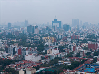 Obraz premium Aerial drone shot of Colonia del Valle neighborhood in Mexico City