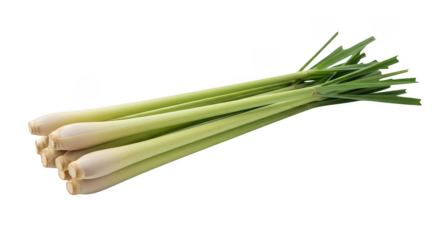 Fresh Lemongrass Stalks On Black