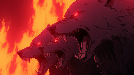 Cerberus, the furious mythological dog