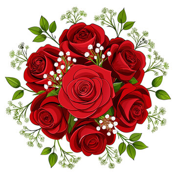 A beautiful seamless pattern with red roses on a white background, perfect for a romantic floral design