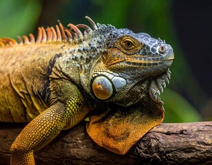 Obraz premium Close-up of iguana on branch