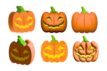 3D Carved Pumpkin Halloween Decor