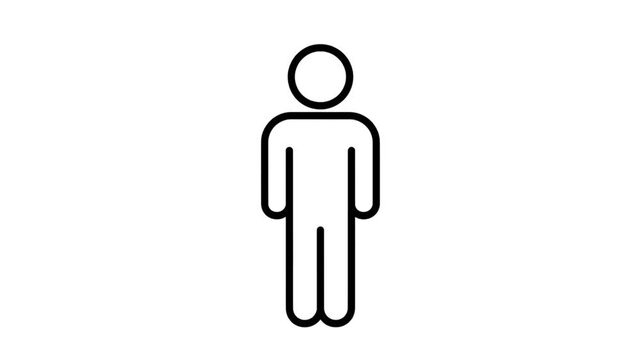 Minimal Stick Figure Standing Upright Cartoon Character