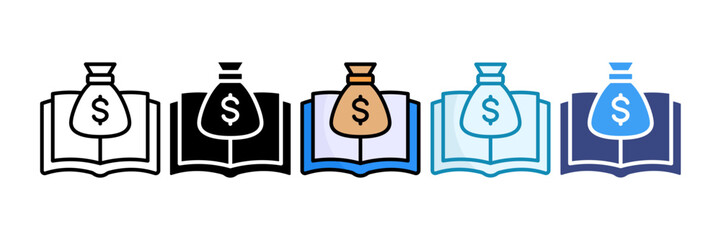 Financial Literacy Icon Set Multiple Style Collection