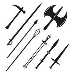Medieval weapon silhouettes medieval weapons sword