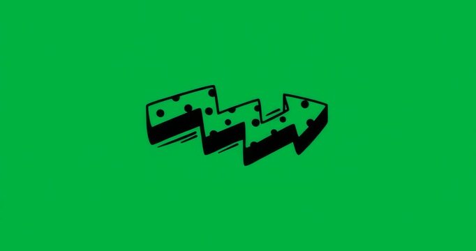 Designers creating tech design showing zigzag arrow over transparent background with pixel splashes