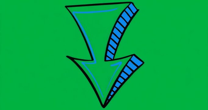 Graphic design app presenting transparent background, showing blue double-triangle downward arrow