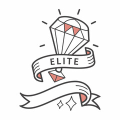 Diamond emblem with elite banner and stars