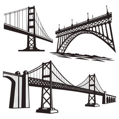 Multiple bridge silhouettes architectural designs architecture