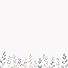 Nature-inspired background, muted pastel tone with small leaf patterns along top and bottom borders