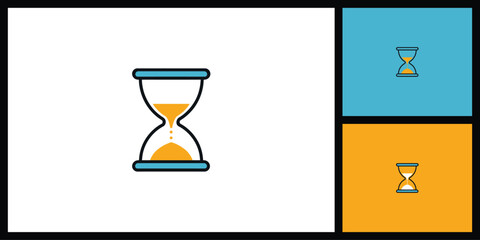 Hourglass Icon. Time Management, Deadline, and History Symbol Vector Illustration.