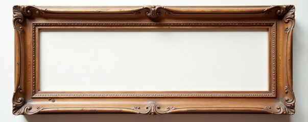 Antique wooden frame, long & narrow, canvas removed , shabby, antique, old