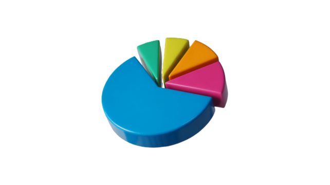 3d pie chart with red arrow