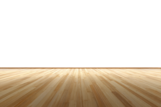 Wooden Floor Surface with Dark Empty Space Above plank isolated on a transparent background