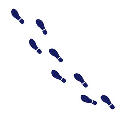 足跡イラスト_歩いた足跡_NAVY