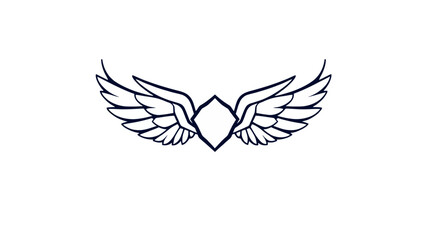 Elegant stylized wings framing a central diamond shape, a design element suitable for logos or tattoos.