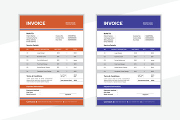 Invoice Design Template Clean and Professional .