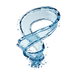 water splash isolated on white