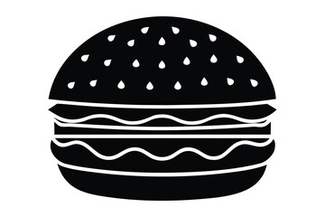 burger silhouette vector icon design