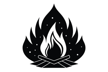campfire silhouette vector icon design
