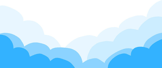 Blue Cloud Cartoon Background – Dreamy Pastel Sky Illustration for Kids, Calm and Cute Design