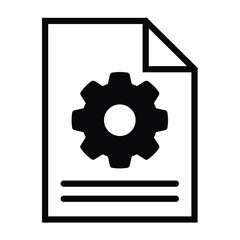 Document Settings Icon Gear on Paper Symbol for Configuration and Customization