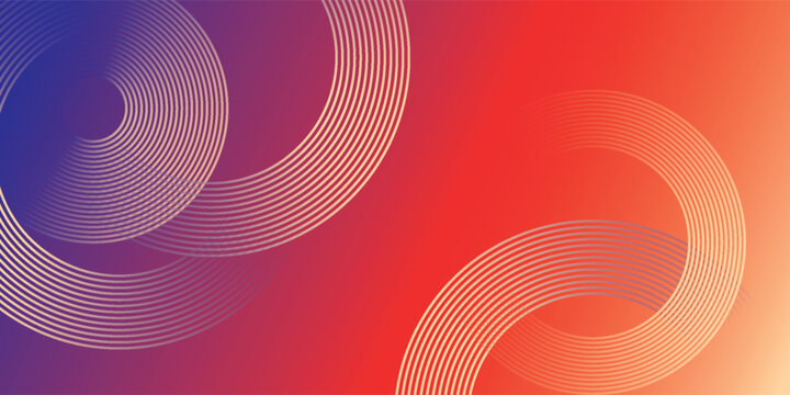 Abstract modern gradient horizontal template background. Trendy bright circle lines creative design. Minimal style graphic elements. Suit for poster, cover, banner, flyer, brochure ips 10