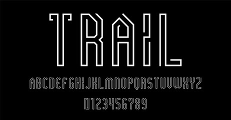 Set of alphabets font letters and numbers