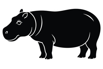 hippopotamus silhouette vector icon design