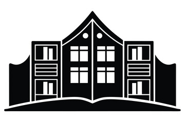 library silhouette vector icon design