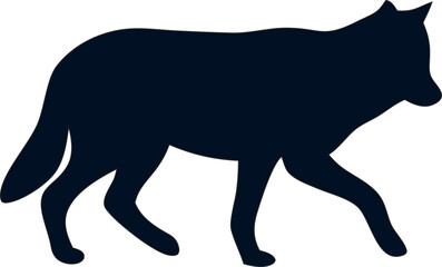 Wolf silhouette artwork on a clean white background, perfect for wildlife graphics and creative branding.