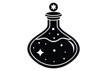 magic potion bottle silhouette vector icon design