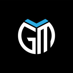  GM creative circle letter logo concept. GM letter design.
