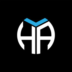  HA creative circle letter logo concept. HA letter design.