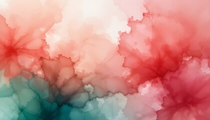 Fototapeta premium Transparent light red and green gradation watercolor background Texture material