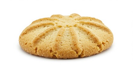 Polvorón Mexican shortbread cookie isolated on white background for food photography or baking concept