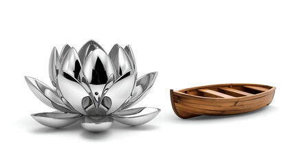 water lily isolated on white