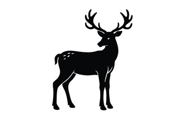 reindeer silhouette vector icon design