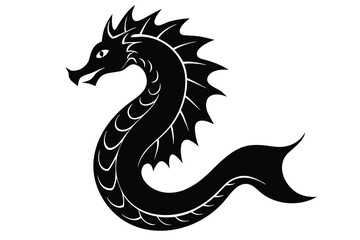 Fototapeta premium sea serpent silhouette vector icon design