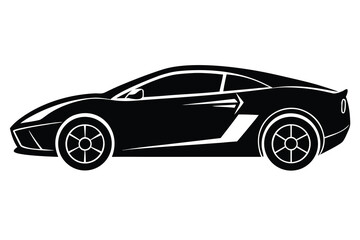 sports car silhouette vector icon design