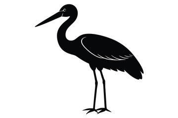 stork silhouette vector icon design