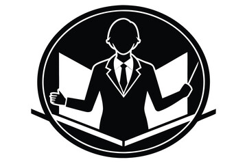 teacher silhouette vector icon design