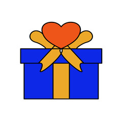 Open gift related icons set isolated on white background flat vector illustration