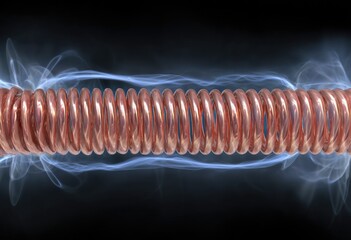 Coil of Copper Wire with Electrical Energy.