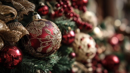 Christmas decorations on a tree