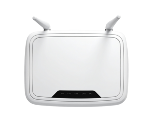 Minimalist White Wi-Fi Router for Clean Tech Concept